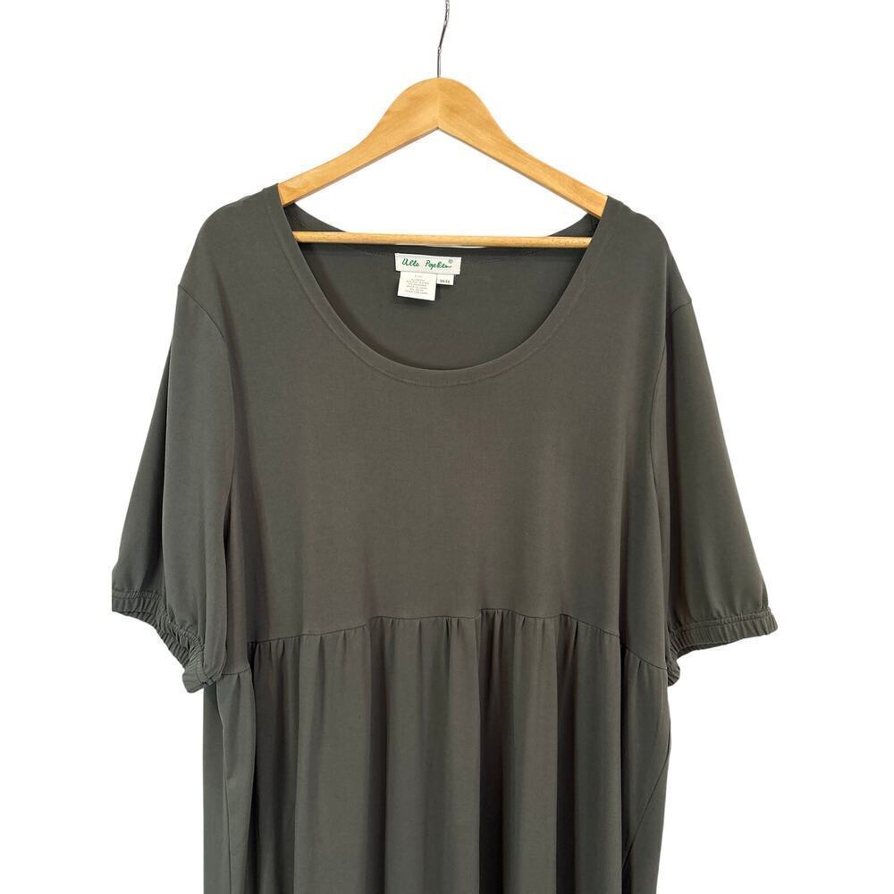 Women’s Ulla Popken Size 20/22 Army Green Short Sleeve Maxi Dress.
